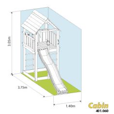 dětské hřiště Jungle Gym Cabin - nákres rozměrů