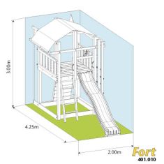 Dětské hřiště Jungle Gym Fort - rozměry hrací sestavy