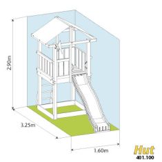 Dětské hřiště Jungle Gym Hut - rozměry hrací sestavy