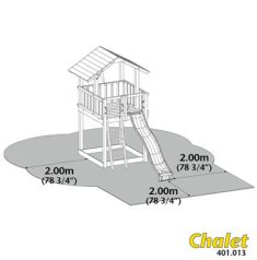 Dětské hřiště Jungle Gym Chalet - rozměry dopadové plochy