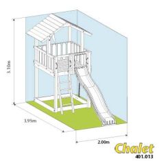 Dětské hřiště Jungle Gym Chalet - rozměry dětské hrací sestavy