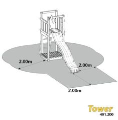 Dětské hřiště jugnle gym Tower - dopadové plochy