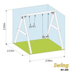 houpačka Jugne Gym Swing - rozměry konstrukce