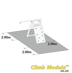 velikost dopadové plochy houpačky se šplhací sítí Climb Modul