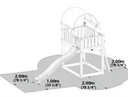 dětské hřiště Jungle Gym Barrack - doporučené dopadové plochy