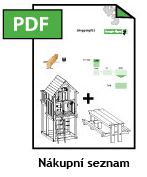 nákupní seznam materiálu pro dětské hřiště Villa